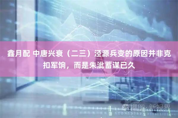 鑫月配 中唐兴衰（二三）泾源兵变的原因并非克扣军饷，而是朱泚蓄谋已久